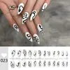 Uñas Postizas Portátiles Pre-hechas al por Mayor, Uñas Portátiles de Tira Completa Simples con un Toque de Lujo, Colección de Pegatinas Blanqueadoras para Uñas