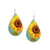 Pendientes Acrílicos Más Vendidos, Pendientes de Acrílico de Gota de Agua, Patrón de Girasol, Regalo, Pendientes Preciosos, Flores, Transfronterizo