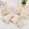 Saco de Algodão com Cordão Atacado em Estoque Pode Imprimir Logo Multiuso Respirável Antifungo Armazenamento de Frutas e Vegetais Sapatos Roupas