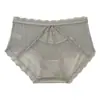 Bragas Sexys de Encaje Semi-Transparentes Caladas Estilo Francés para Mujer, Braguitas de Satén con Parches de Cintura Media y Entrepierna de Seda