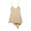 Comércio Exterior Transfronteiriço Vestuário Feminino 2026 Primavera Novo Produto Estilo Francês Patchwork Xadrez Vestido Curto Irregular 2180314