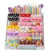 Estilo Ins Desenho Animado Decoração de Bolo de Aniversário Vela Flor Chapéu de Festa Urso Rosto Sorridente Coração Velas de Aniversário para Crianças