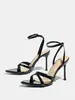 Sandalias Sexy 2025 Nuevos Zapatos de Mujer Punta Fina Tira Cruzada Tacón de Aguja Sandalias Sexy para Mujer Superventas Transfronterizo