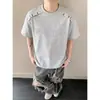 Camiseta Masculina de Verão Nova Estilo Americano High Street Gola Redonda Estampa de Letras Manga Curta Fina Solta Versátil Tendência