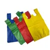 Sacolas plásticas baratas para compras de supermercado exportadas para África, Sudeste Asiático, América do Sul e Europa, disponíveis em azul, verde, vermelho e amarelo