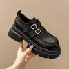 Zapatos de cuero retro para mujer con plataforma gruesa para aumentar la altura, nuevos mocasines de plataforma otoño 2026, zapatos de cuero versátiles estilo británico