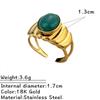 Anillo de Acero de Titanio Colorido de Gama Alta Europeo y Americano para Mujer, Múltiples Capas, Línea Fina, Nicho Retro, Piedra Natural, Versátil, Anillo de Acero Inoxidable