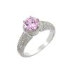 Nuevo anillo de circonita rosa para dama transfronterizo, comercio exterior de Europa y Estados Unidos, color champán, joyería de mano simple, versátil y diaria.