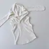 2026 Nuevo Estilo de Verano para Niñas Estilo Coreano Color Sólido Lindo Chaleco con Orejas de Conejo Top Falda con Volantes en Forma de Corazón