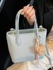 Bolso bandolera informal tipo cubo, portátil, de alta calidad, con patrón tejido, para mujer, ideal para el trabajo y el uso diario.