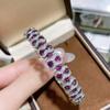 Outono 2025 Novo Modelo S925 Prata Banhada a Platina Inlaid Magnésio-Alumínio Granada Pulseira Jh9048-31 3,5mm