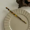 Pinça de Ácido Acético Coreana, Pinça com Estampa de Leopardo Escuro, Pinça Grande Elegante e Simples, Presilha para Cabelo da Nuca, Presilha Tubarão