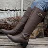 Botas de caballero transfronterizas nuevas de comercio exterior europeo y americano para mujer otoño e invierno estación independiente de comercio exterior wish Amazon botas de mujer de caña alta talla grande