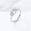 Anel de Prata Esterlina S925 Completa 5x7mm Ovo de Pombo Base Vazia DIY Huazi Estilo Celebridade da Internet Exquisito Borboleta Dupla Voando Anel de Diamante