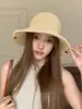 Sombrero de Paja de Ala Ancha de Verano con Hebilla Magnética, Sombrero de Pescador de Paja para Mujer, Versátil para Salidas de Verano, Plegable, Ligero, Sombrero de Protección Solar