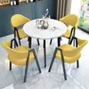 Juego de Mesa y Sillas Negociable para Cafetería, Tienda de Té de Leche, Mesa Redonda para Oficina y Ocio, Mesa de Comedor para Apartamento Pequeño, Estilo Nórdico para Uso en el Hogar