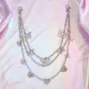 Cadena de Cintura de Mariposa Estilo Europeo y Americano Cadena de Cintura Metálica Multicapa Estilo Bohemio Cadena de Cintura Decorativa Cadena de Tres Capas Cadena Ajustable para Cintura