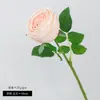 Flor Artificial de Rosa Crema de una Sola Cabeza Decoración de Fondo de Boda Arreglo de Flores para Pasillo Material Floral Boda Estilo Europeo Flor de Seda Flor Artificial