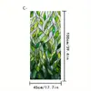 Película Electrostática de Vidrio Esmerilado con Patrón de Planta Verde Estilo Europeo para Ventanas de Sala de Estar y Dormitorio, Película Electrostática Decorativa de Protección de Privacidad