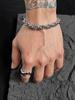 Pulsera gruesa dominante para hombre hip-hop hiphop de moda para hombre Rufián guapo acero de titanio americano pulsera que no se desvanece pulsera plateada