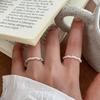 Anillo Abierto Trenzado Retorcido Holdup de Plata de Ley 925 Ajustable para Mujer Estilo Ins Trendy Japonés y Coreano Moda Distintivo Versátil
