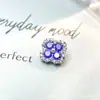 Pendientes de Aleación de Titanio F-136 de Trébol de Cuatro Hojas con Diamantes Completos Pendientes de Labio con Rosca Interna de Titanio G23 Joyería para Piercing Cabeza