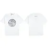 Camiseta Pesada Stone 260g com Estampa de Bússola com Logo, Caimento Solto, Estilo Tendência para Casal, Manga Curta, Unissex
