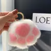 Internet transfronteiriça Explosões vermelhas Imitação de pele de vison Pata de gato Pingente de pelúcia Bolsa Pendurada Chaveiro de carro Presente de Natal personalizado