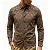 Amazon Otoño/Invierno Nueva Camisa para Hombre Moda Estampado de Mariposas Retro Talla Europea Talla Americana Camisa de Manga Larga Ropa para Hombre