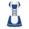 Tirantes Azules Alemanes Oktoberfest para Mujer Disfraz de Camarera Festival de la Cerveza Festival de Halloween Disfraz de Performance de Baile de Máscaras