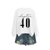 Capítulo 40 Amazon eBay Loja Independente Casual Confortável Feminino Outono Inverno Gola Redonda Manga Longa Moletom Camisa Base
