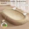 Tigela de Sisal Arranhador para Gatos, Placa Arranhadora Extra Grande em Formato de Pata de Gato, Casa para Gatos Estilo Tigela, Superfície de Arranhar Durável, Resistente a Arranhões, Não Abrasiva.