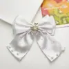 Novo Estilo Coreano Tecido Estampado Diamante Pérola Laço Dupla Camada Acessórios para Penteado Grampo de Cabelo DIY Acessórios para Mala Roupas