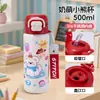 Nuevo Vaso de Agua de Acero Inoxidable 316, Vaso de Doble Uso, Colección Hello Kitty, Dibujos Animados Ins Lindo Amuleto de la Suerte Vaso con Tapa Pop-Up