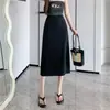 Falda de Traje de Cintura Alta para Primavera y Verano, Falda Midi de Corte A, Adecuada para Entrevistas de Certificación Docente, con Efecto de Caída, Profesional y Adecuada para el Trabajo, Falda Ligera