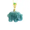 Colgante de Jade Natural Grado A Elefante de Jade Agua Azul Collar Transmisión en Vivo Zona Turística Templo Mayoreo S6031707