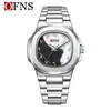 Reloj de Pulsera Ofns con Esfera de Números Árabes para Hombre, Resistente al Agua, de Negocios, Simple, Doble Esfera, Exclusivo para Oriente Medio, Reloj de Cuarzo