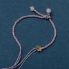 Pulseira de corda vermelha ajustável com nó concêntrico trançado de quatro fios, corda para casal, produto finalizado ajustável, simples, moderna, elegante
