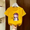 Camiseta de Manga Corta para Niña 2026 Nuevo Estilo Top de Algodón Puro para Bebé Ropa Infantil Delgada Moda Infantil de Verano Camiseta