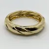Pulsera Trendy de Patrón de Ola Irregular, Brazalete Liso Abierto, Suministro de Joyería de Gama Alta de Nicho para Comercio Exterior