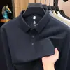 Camiseta de manga larga para hombre con lyocell, lino y algodón, nuevo estilo primavera/otoño 2026, polo de vestir casual para hombre con cuello