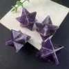 Venta Caliente Transfronteriza Adornos de Piedra de Cristal Natural Merkaba 25*25mm Cuadrado Satélite Piedra Desnuda Accesorios para Joyería DIY