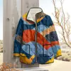 Estación Independiente Transfronteriza 2025 Moda Femenina Temu Chaqueta de Algodón Plisada Estampado Digital Floral Chaqueta de Algodón para Mujer F252