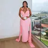 Vestido Bodycon Justo de Alça Cor Sólida Doce Estilo Europeu e Americano Transfronteiriço com Decote Halter franzido nas costas e Vestido Longo Reto
