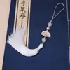 Bola de Diamante Blanco Borla Fleco Estilo Chino Nudo Antiguo Colgante Hanfu Ropa de Nuevo Estilo Chino Colgante de Abanico Adorno