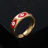 Moda Europea y Americana Anillo de Ojo de Diablo de Gota de Cobre Chapado en Oro de Gota de Aceite de Venta Caliente Accesorios de Anillo Abierto Modernos que Combinan con Todo