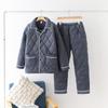 Pijama acolchado de forro polar coral Yiqi, traje cálido de tres capas extra grueso con forro de forro polar para invierno, ropa de casa de invierno RR