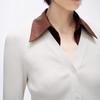 Suéter Cardigan de Malha com Gola Lapela de Botão Único para Mulheres 25 Outono Novo Slim Slim Jaqueta Top de Manga Longa