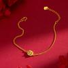 Colar, Pulseira, Anel e Brincos Cubo de Açúcar Pequeno Super Brilhante de Luxo Acessível para Mulheres, Diamante Amarelo, Banhado a Ouro, Conjunto de Quatro Peças de Alta Qualidade para Celebridades da Internet