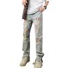 Jeans de Tinta a Color para Hombre Verano Oscuros Estilo Urbano Cachorros Atractivos Pantalones Viejos Lavados Agujeros Pantalones Casuales Juveniles